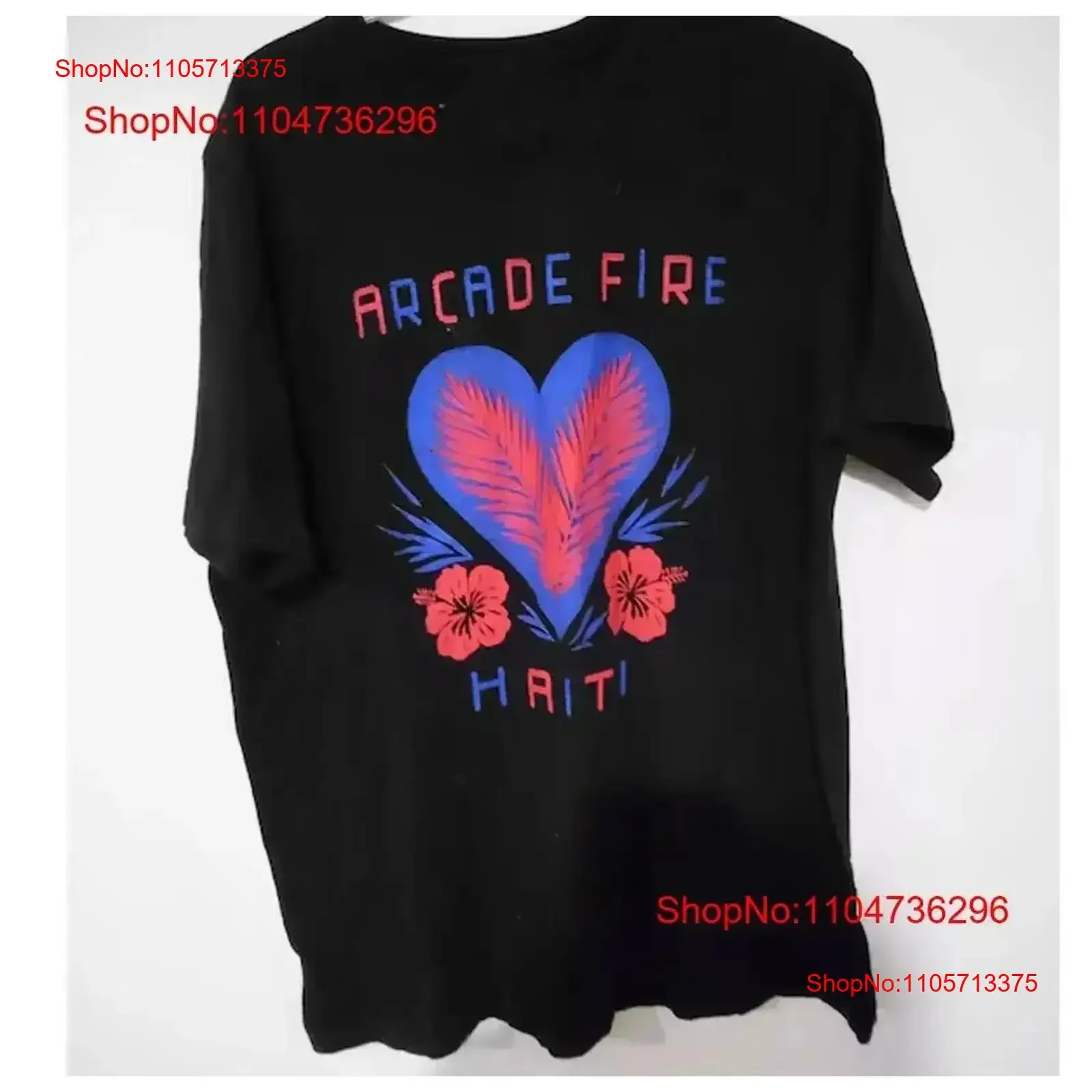 VTG Arcade Fire Band Haiti Black All Size T Shirt vintage Washed Breathable graphic Stretched streetwear Comfortable vintage
