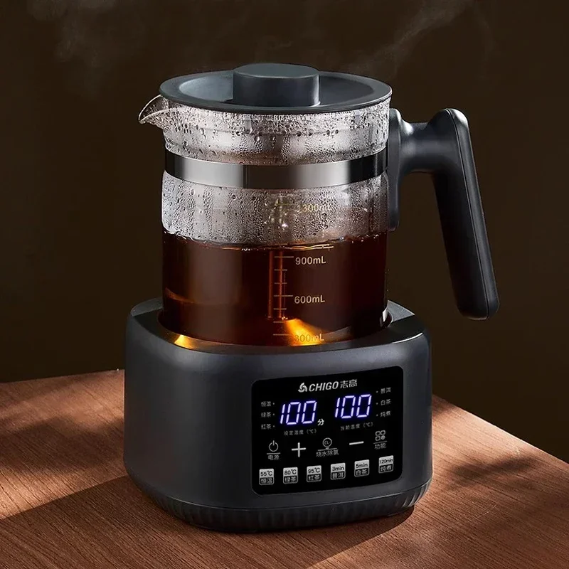 Hervidor eléctrico de vidrio 220V 600W 316, tetera saludable de acero inoxidable de 1,3 L, tetera eléctrica con pulverizador