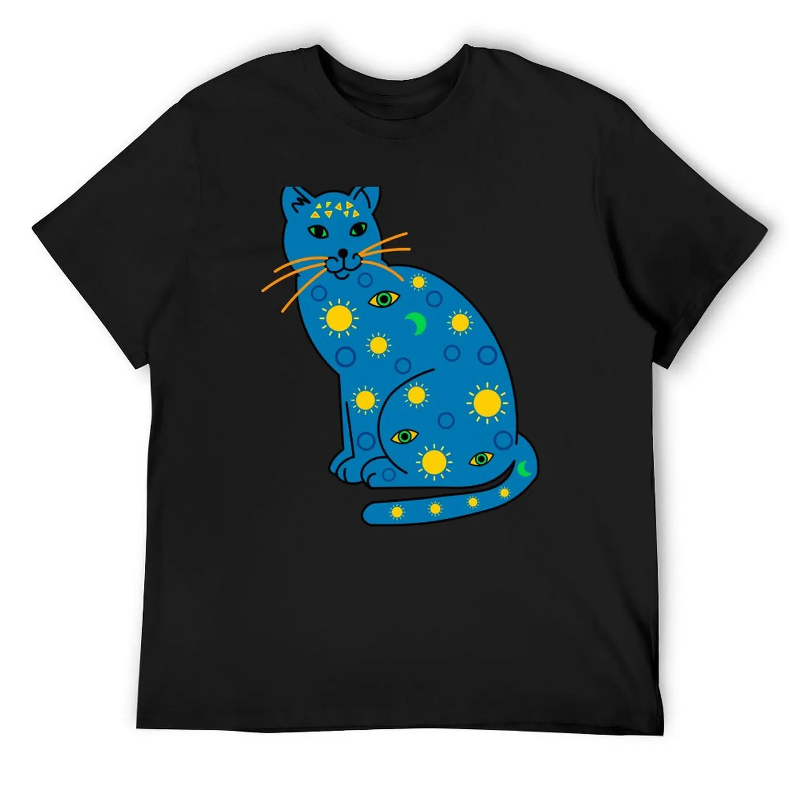 

Lucky Blue Cat T-Shirt Anime t-shirt quick-drying sports fans mens vintage t shirts