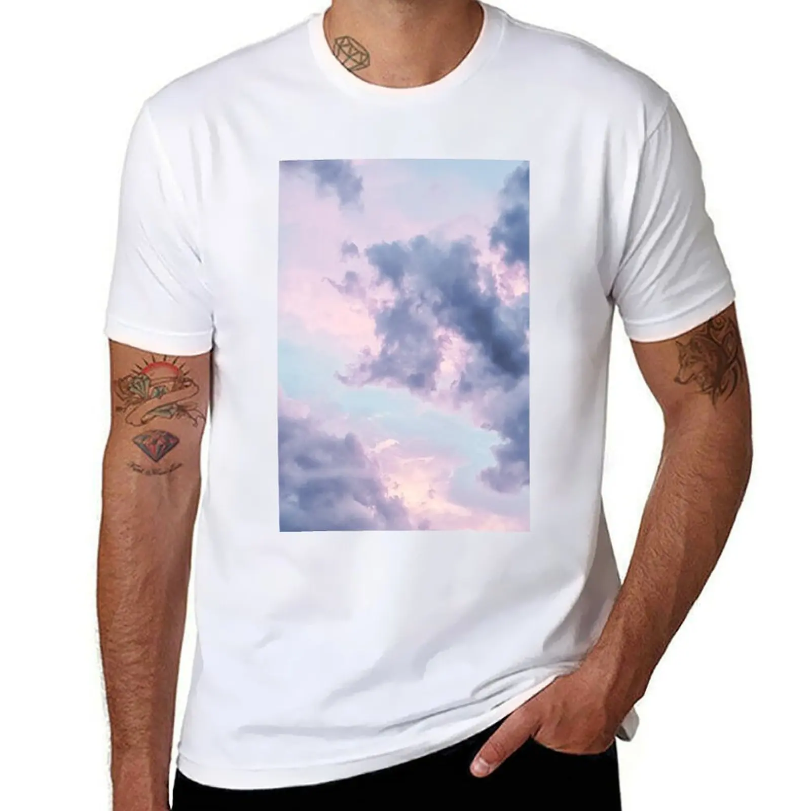 

Dreamy Lavender Purple Clouds T-Shirt funny t shirts dark humor t shirt men 100% cotton luxury brand T-Shirt