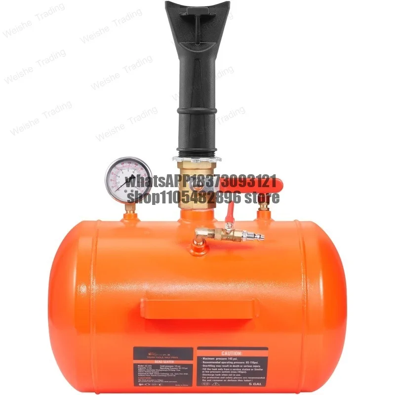 

Tire Bead Seater, 5 Gal/19L Air Tire Bead Blaster with Pressure Gauge & Handle, 145 PSI Seating Tool Inflator Tank,