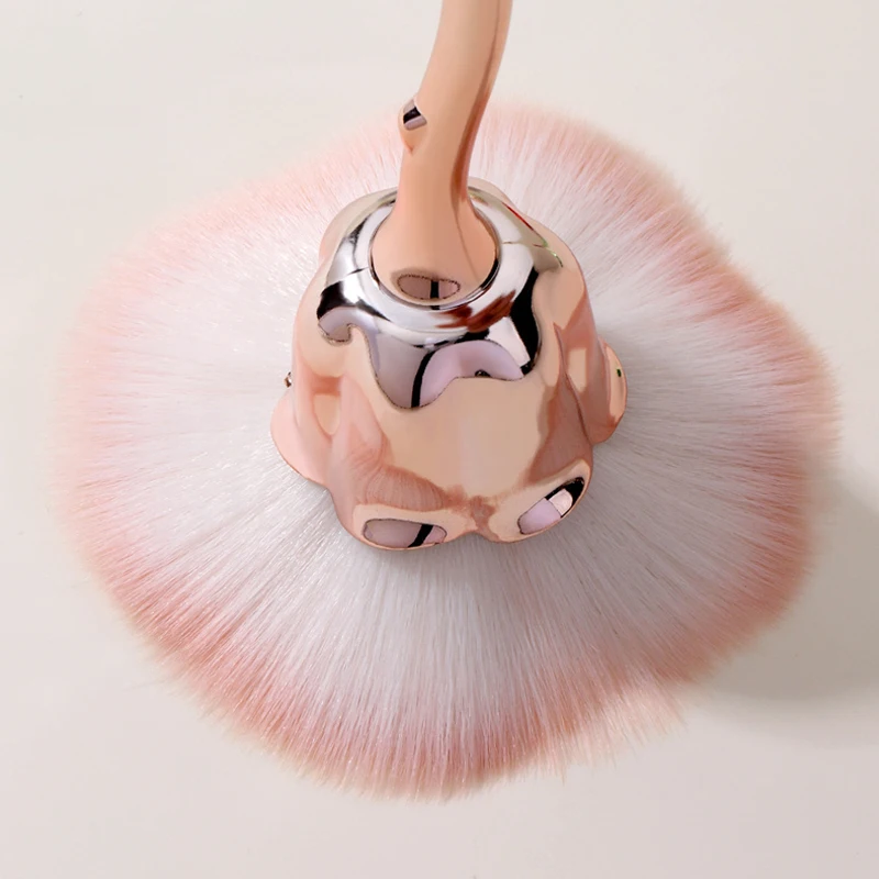 زهرة الورد مسمار فرشاة فنية إزالة مسمار الغبار فرش الاكريليك الأشعة فوق البنفسجية هلام البولندية أحمر الخدود مسحوق تنظيف أداة الجمال ماكياج فرش