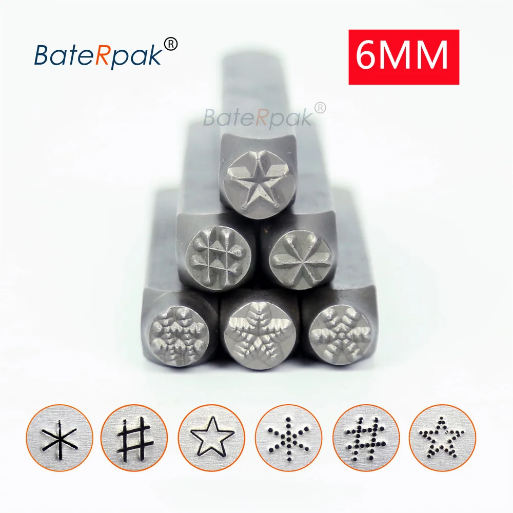 6mm Star Pound Asterisk Design Metal Jewelry Stamps,BateRpak Dot DIY Bracelet/jewelry symbols steel stamp,1pcs price