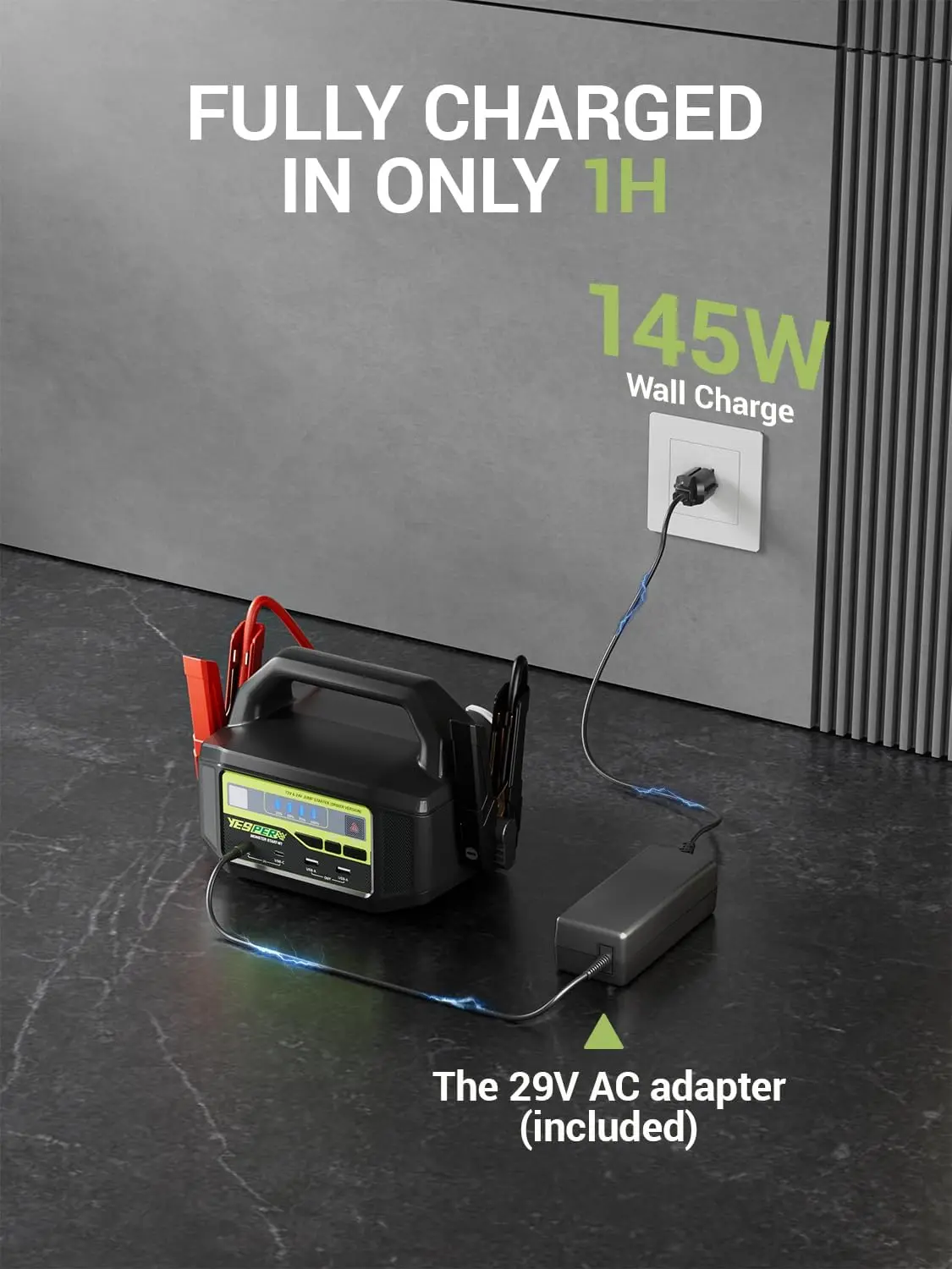 12 فولت/24 فولت سيارة الانتقال كاتب، 6000A الذروة 5.1 رطل المحمولة الانتقال كاتب بطارية حزمة شحن سريع مع محول التيار المتردد 36400 مللي أمبير #5