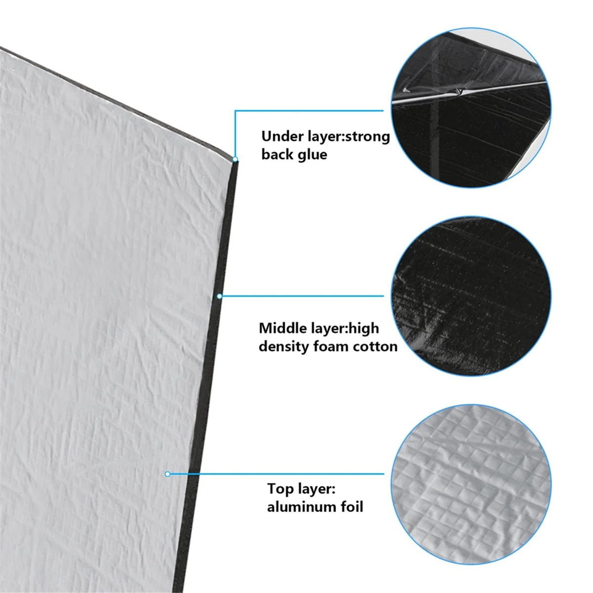 A002 10pcs Insulation Mat Car Sound Insulation Mat Self-Adhesive Insulation Mat Sound Insulation Mat Car Waterproof Fireproof