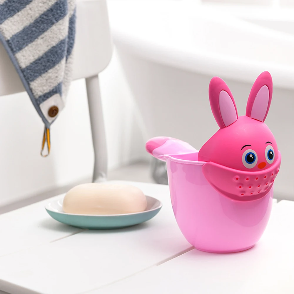 Cute Cartoon Shampoo Cup For Babies Wash Hair Shampoo Cup Baby Spoon Shower Bath Water Swim Head Watering Bottle Bath Product