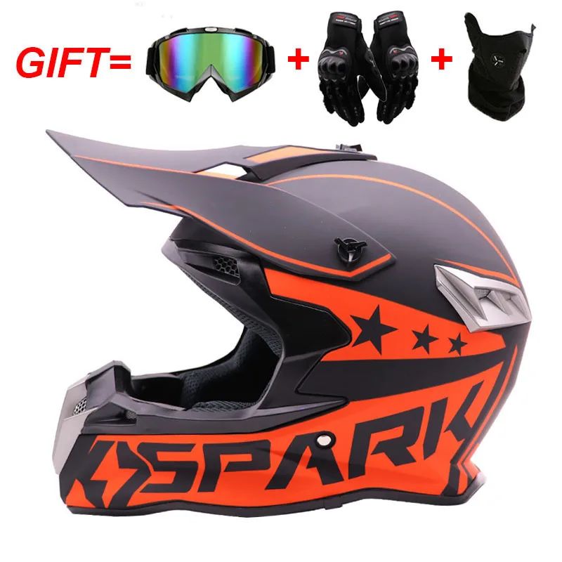 

Off-road helmet, ATV helmet, mountain bike downhill boot, teen go-kart helmet 3-piece set