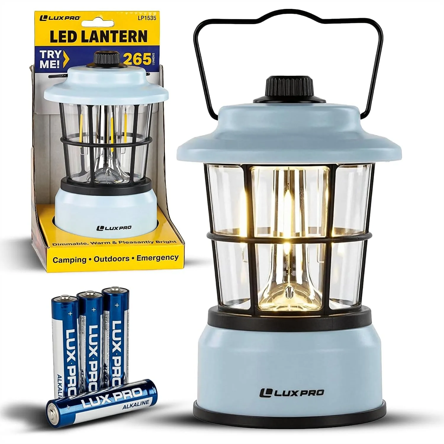 

Retro LED Lantern with 200-Hour Battery, Water Resistant for Camping and Emergency