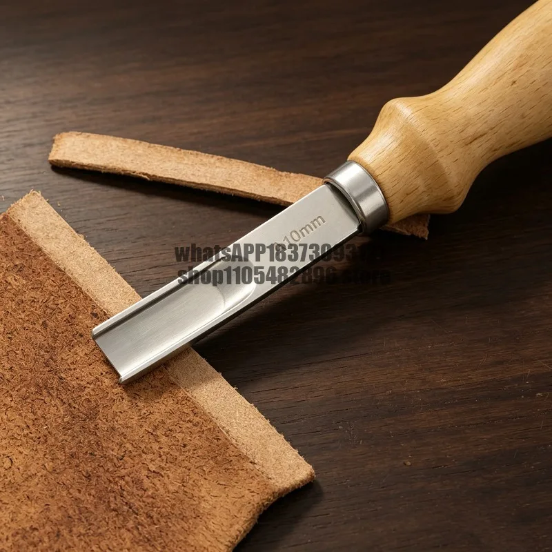Leather Thin Wide Scraper 4 6 8mm Segment Edger DIY Leather Art Tools Beech Handle Durable Cutting Edge Leather Goods