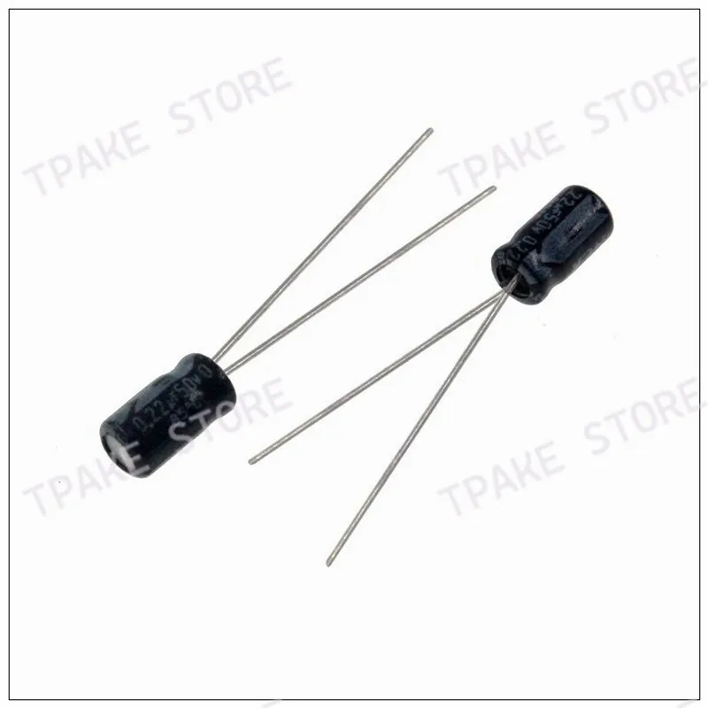 50pcs 0.22uF 50V 0.22MFD 50Volt 4*7mm 220nF Aluminum Electrolytic Capacitor Radial 0.22mf50v 0.22uf50v 50v0.22mf 50v0.22uf