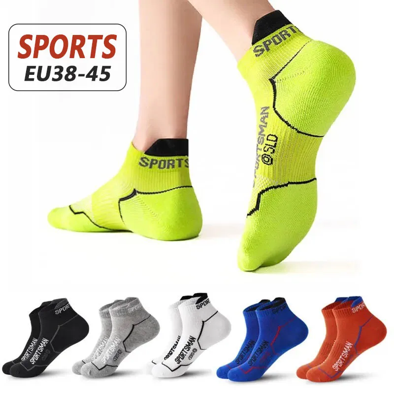 5Pairs/Lot Men\'s Cotton Socks Sports Breathable Ankle LowSocks Wicking Moisture Wicking Sweat Casual Outdoor Run Cycling Socks