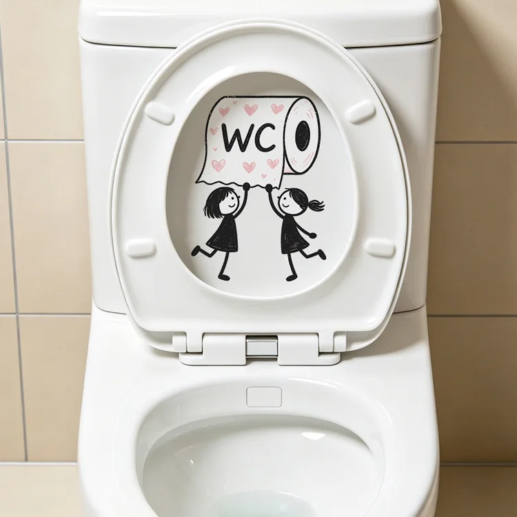 Interessante Love Roll Papier-Wandaufkleber, Badezimmer-Toiletten-Dekoration, Wandbild, Wohnzimmer-Schrank-Dekor, selbstklebende lustige Aufkleber – Detail 5
