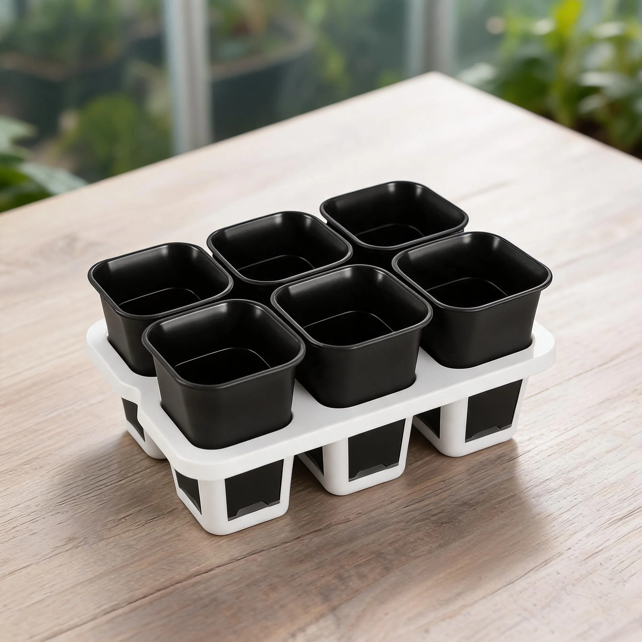 Flower Pots Storage Tray Six Grid Pot Holder Combination For Home Balcony Potted Plant Storage Tray Garden Tool