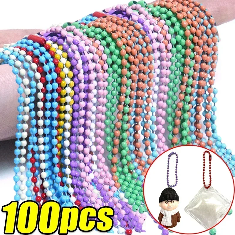 10/20/50/100pcs Ball Bead Chains Fits Key Chain/Dolls/Label Hand Tag Connector For DIY Bracelet Jewelry Making Accessorise