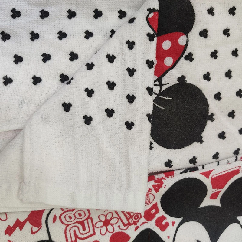 Toalla de mano de algodón con estampado de dibujos animados de Disney Stitch, Mickey, Minnie, Jack, almohada facial, toallas de café, accesorios de