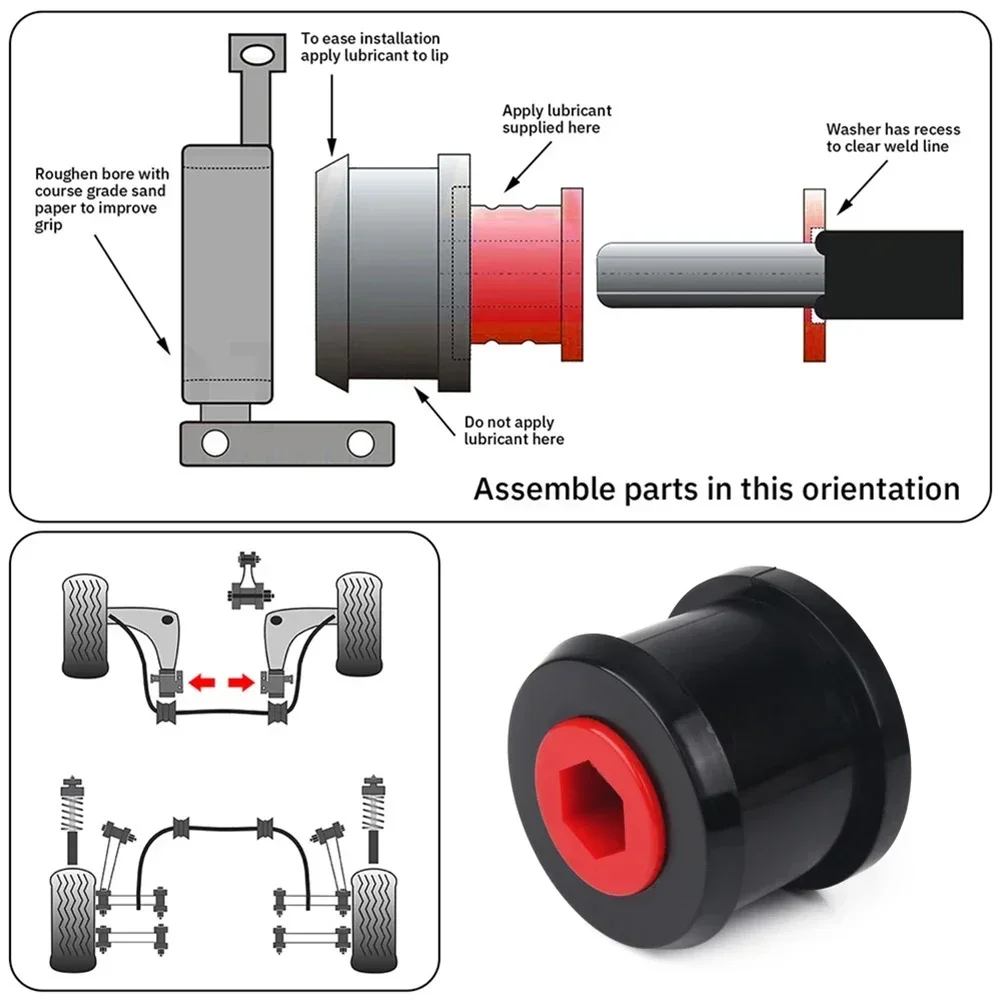 2Pcs Car Front Wishbone Rear Bushing For Mini For Cooper R50,R52,R53,R55,R56,R57,R58,R59 2006 Suspension Bushing Accessories