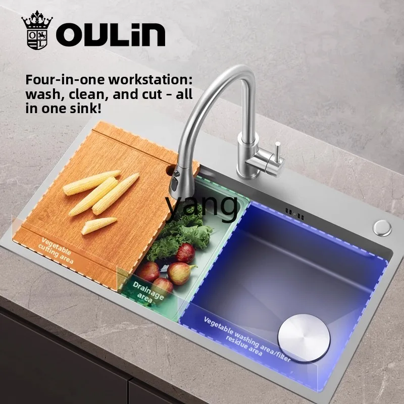 LMM 304 stainless steel kitchen nano large single slot vegetable basin nano dishwasher