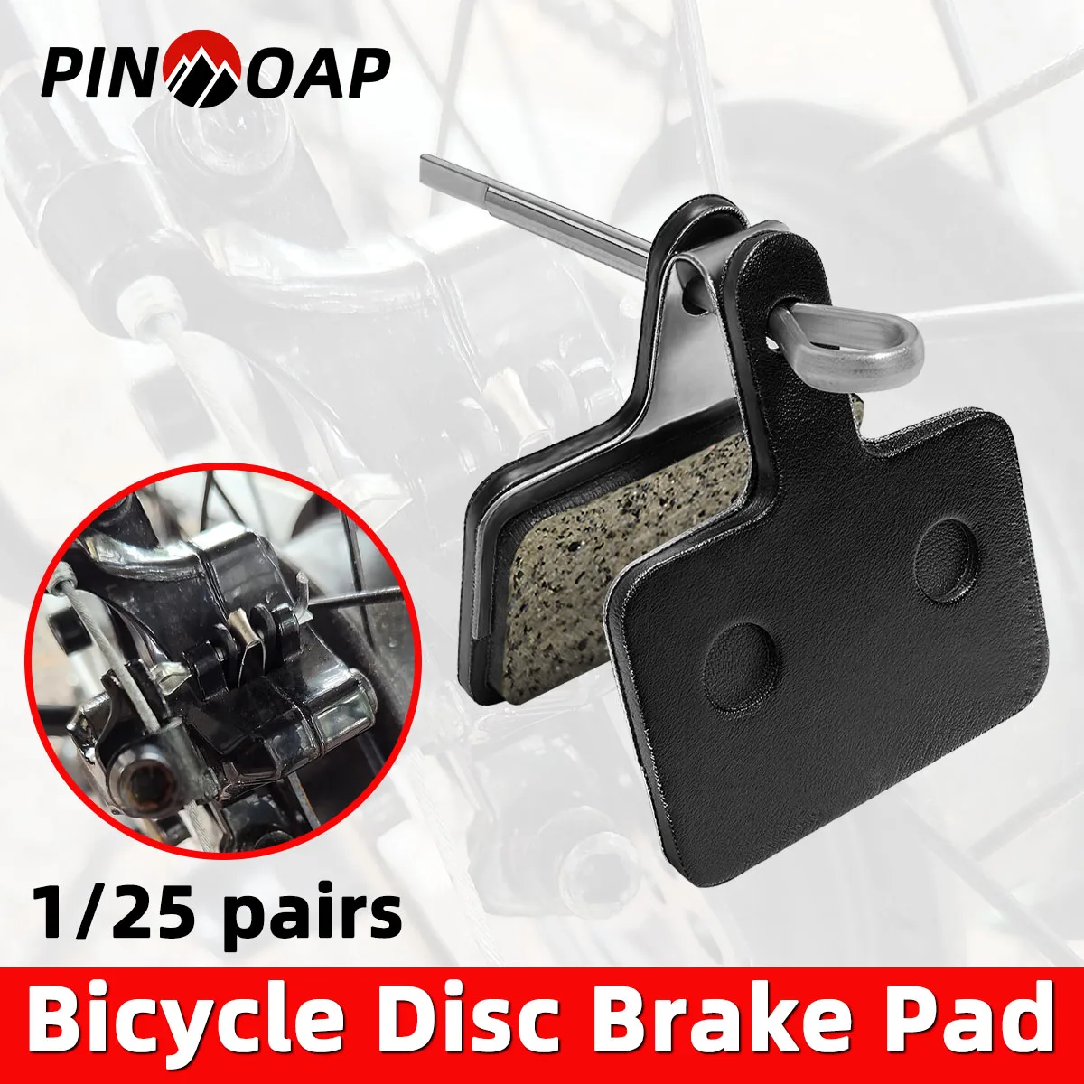AliExpress pinmoap PINMOAP 1/25 Pairs Bicycle Brake Pads Made Of High-Performance Resin Material Disc Brake Pads Bicycle Parts Riding Accessories