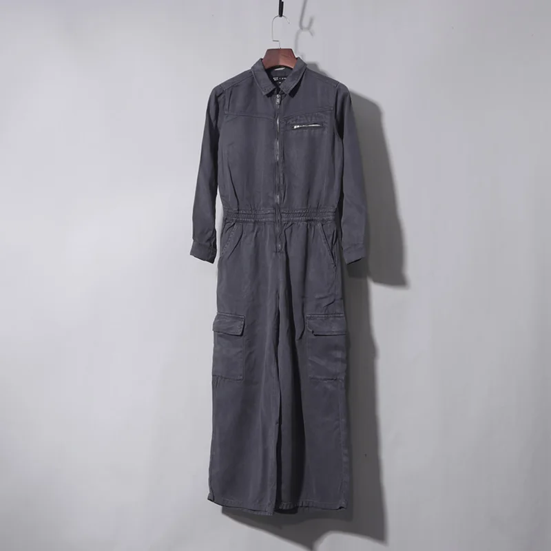 

Ay Long Sve Комбинезон Спецодежда Брюки Свободные утягивающие широкие брюки с высокой талией Эластичные женские джинсы ort Sve Suiting