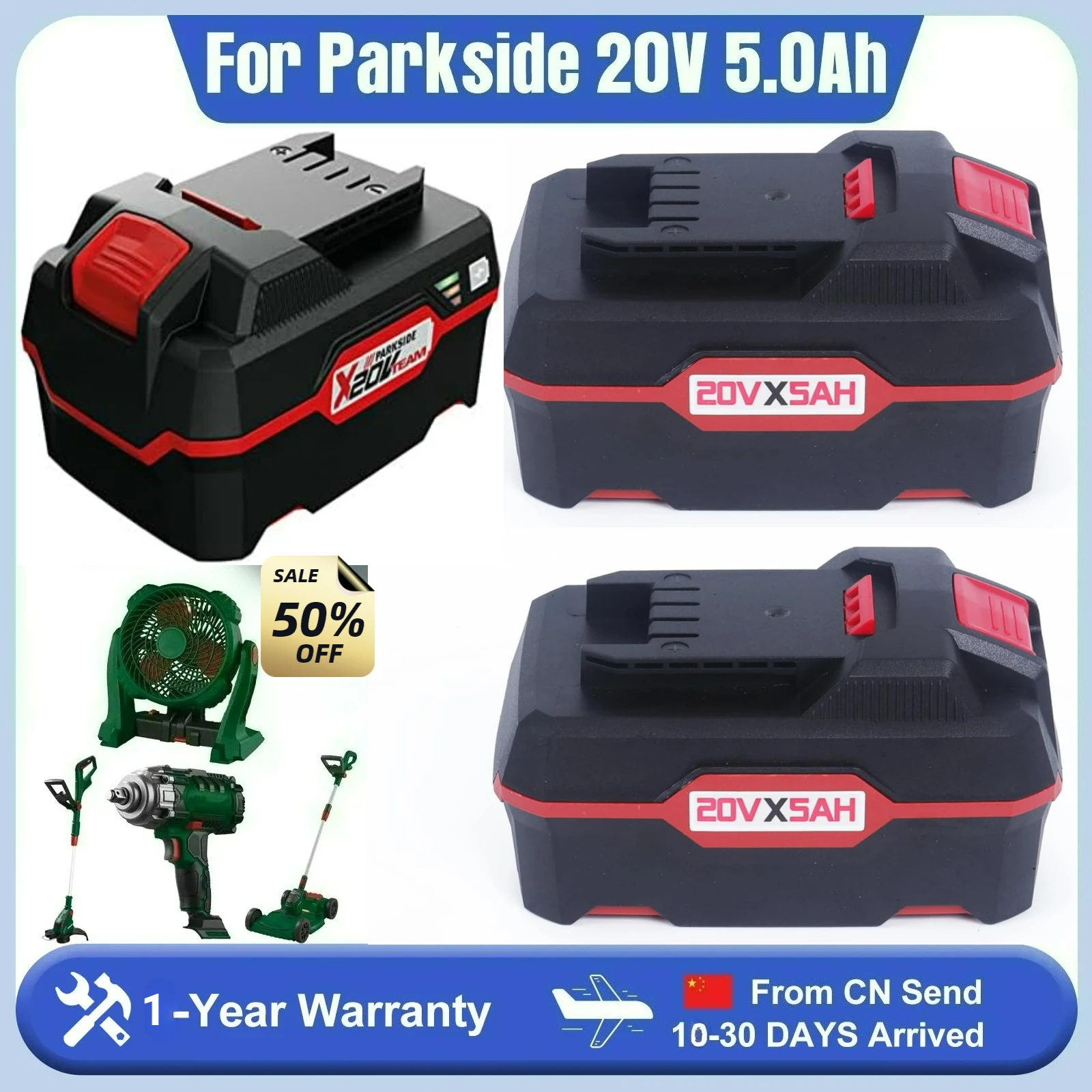 

20V 5Ah Li-ion Battery For Parkside X 20V Team Compatible With For Parkside PAP 20 B3/A3/PAPS 208 A1