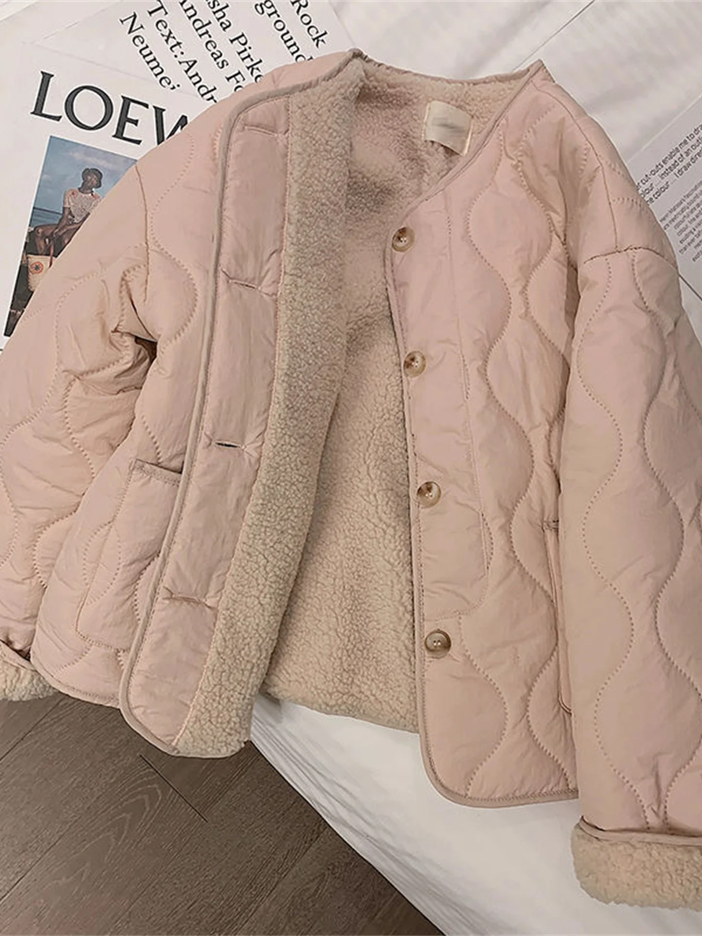 

Warm Loose Women's Quilted Cotton Jaet Fall Winter Cheered Small Fraance Sle Large Size Casual Outerwear