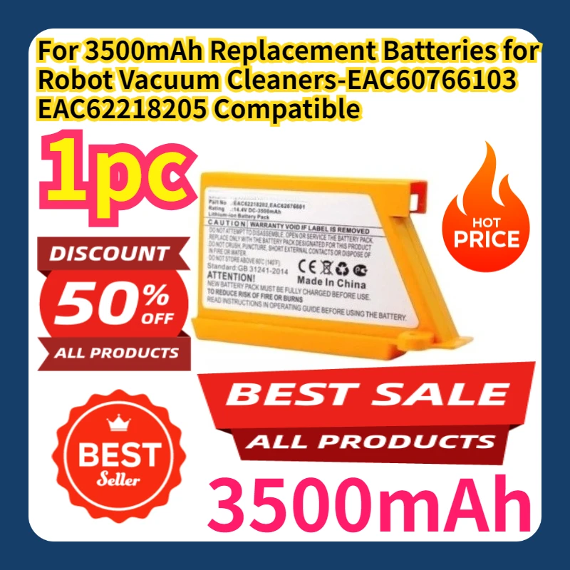 

For 3500mAh Replacement Batteries for Robot Vacuum Cleaners-EAC60766103 EAC62218205 Compatible
