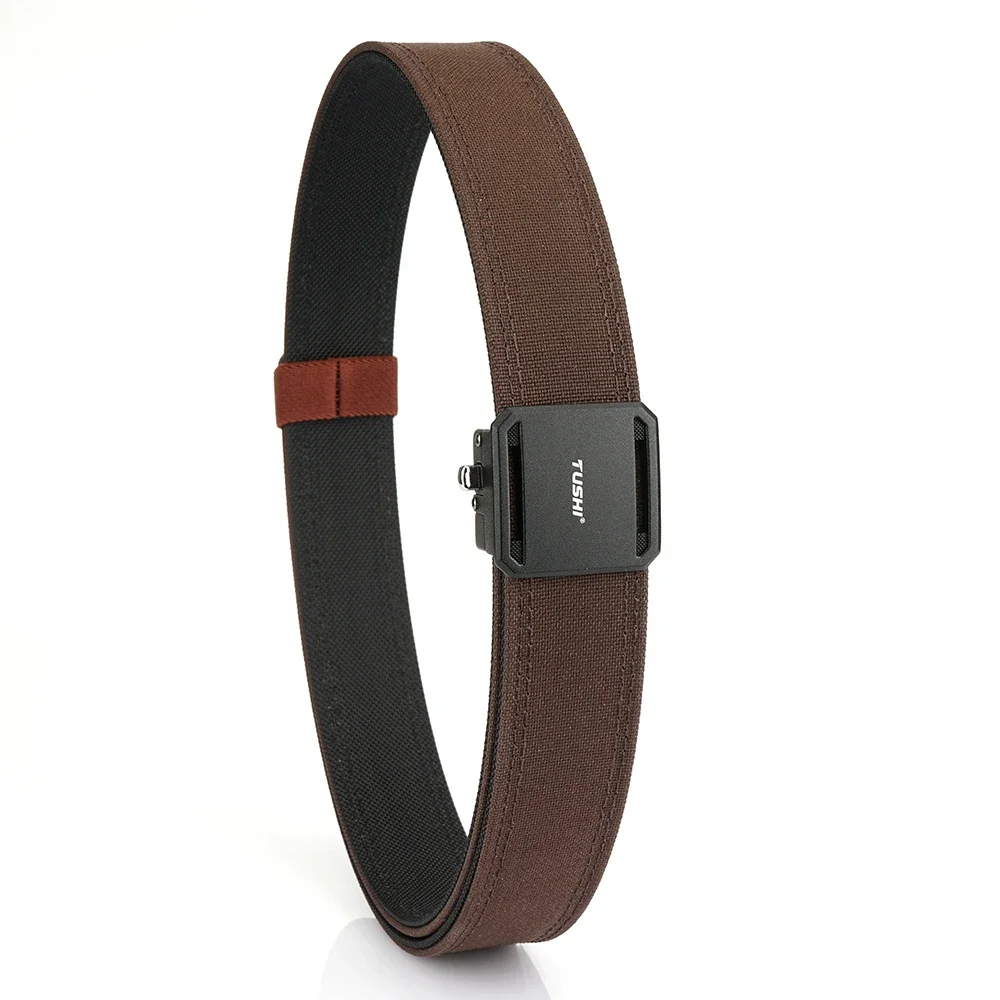 TUSHI Brand 3.8 Double Layer Thickened Tactical Belt CS Multifunctional Automatic Buckle Upgraded Version Gun Hanging Nylon Belt