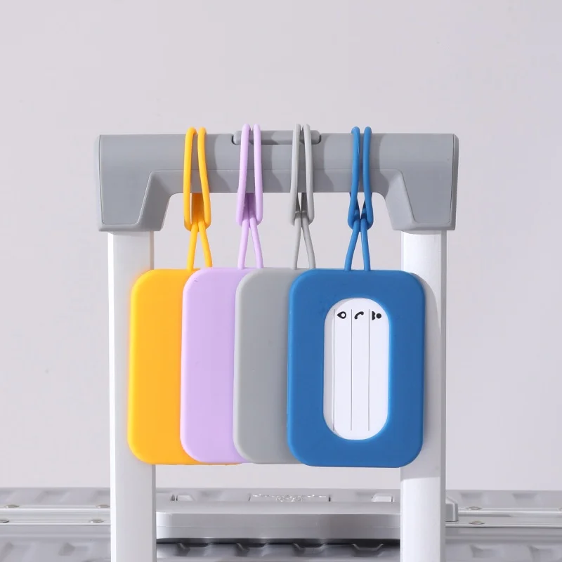 

Silicone Luggage Tag Soft Suitcase Identifier Tag with Lanyard Anti-lost Boarding Pass Tag Name Phone Address Label for Travel