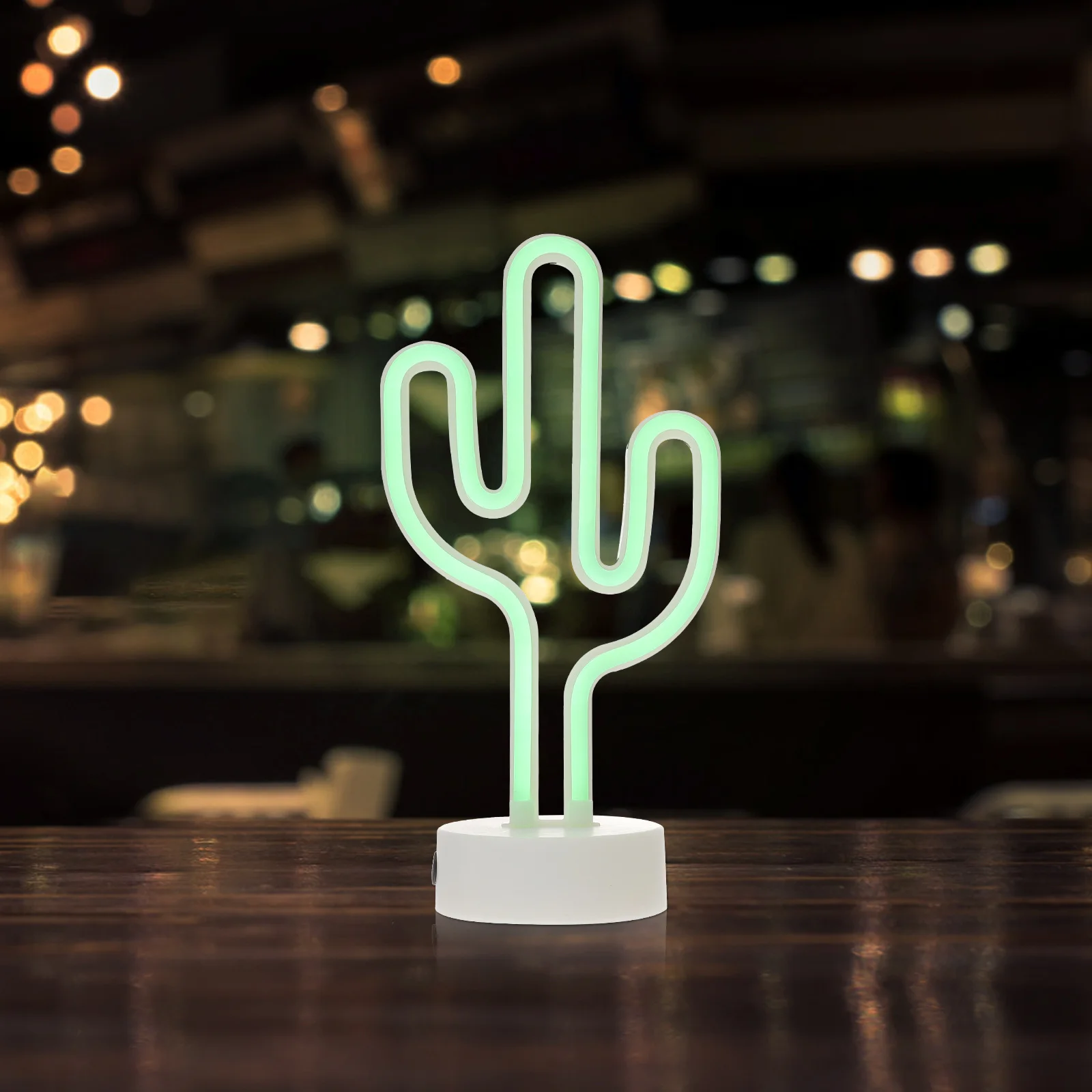 

Green Cactus LED Neon Sign Plastic Material USB Powered Flexible Neon Lights for Bedroom Table Lamp Romantic Aesthetic