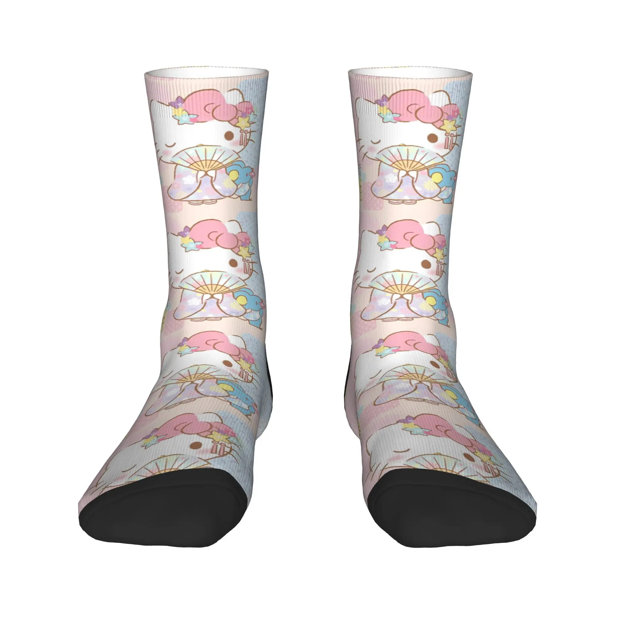 الرجال الجوارب مرحبا كيتي جوارب عدم الانزلاق عالية الجودة الجوارب الخريف خمر تصميم الدراجات الجوارب #2