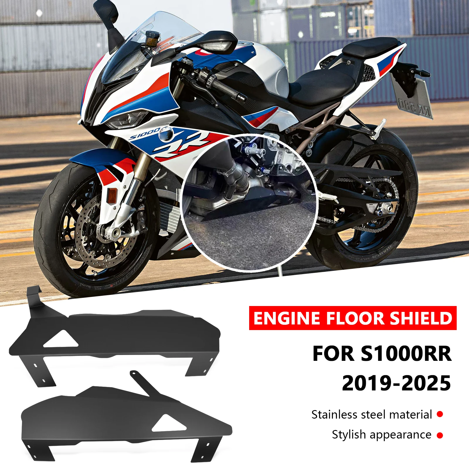 

For S1000RR s1000r 2019-2025 engine bottom pocket protection cover motorcycle exhaust cover belly button bottom protection