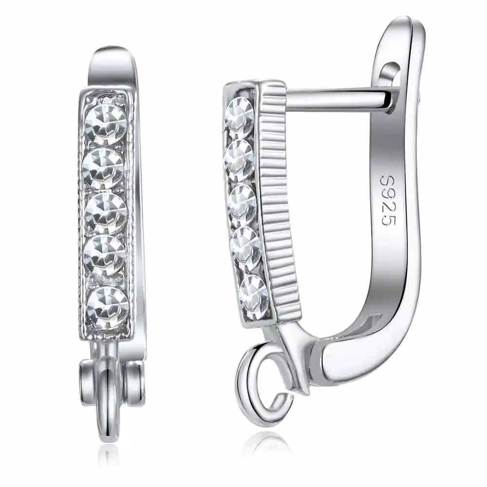 Großhandels preis glänzend cz österreich ischen Kristall Stempel Silber Farbe Creolen Ergebnisse für DIY Schmuck herstellung Komponenten
