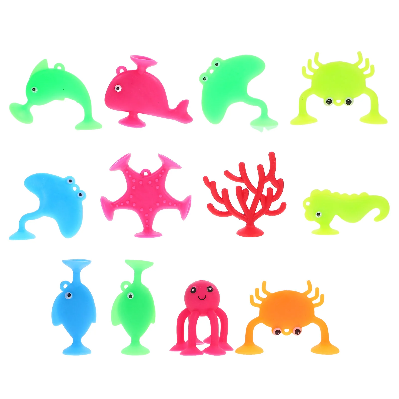 18 Pcs Suction Cup Toys Babies Bath Playing Water Sucker For Kids Children Cartoon