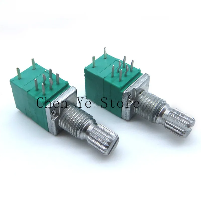 10PCS S3W R09 volume potentiometer B50K high precision 10% double sealed stereo sound switch B50K shaft sleeve length 7MM