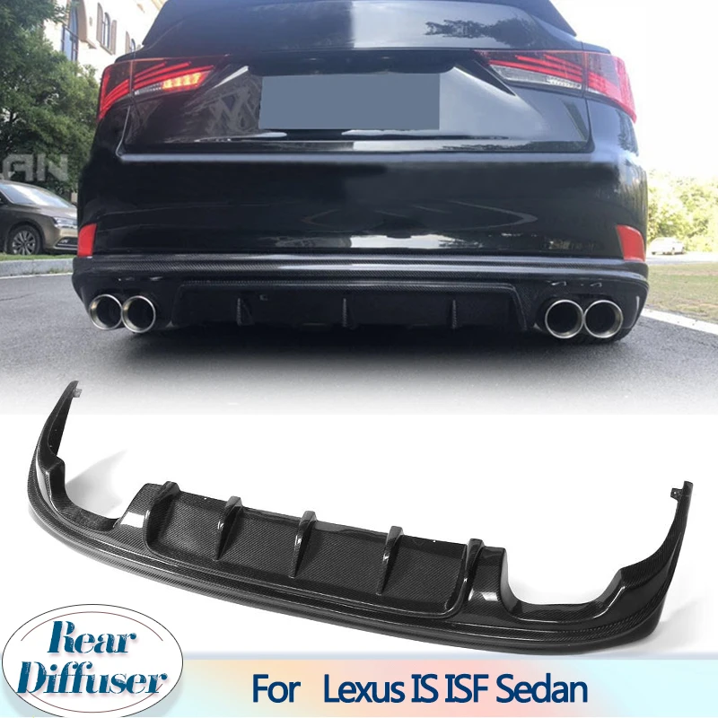 Carbon Fiber Rear Bumper Diffuser Spoiler for Lexus IS ISF Sedan 4 Door IS200T IS250 IS300 IS350 13-16 Four Outlet FRP Diffuser