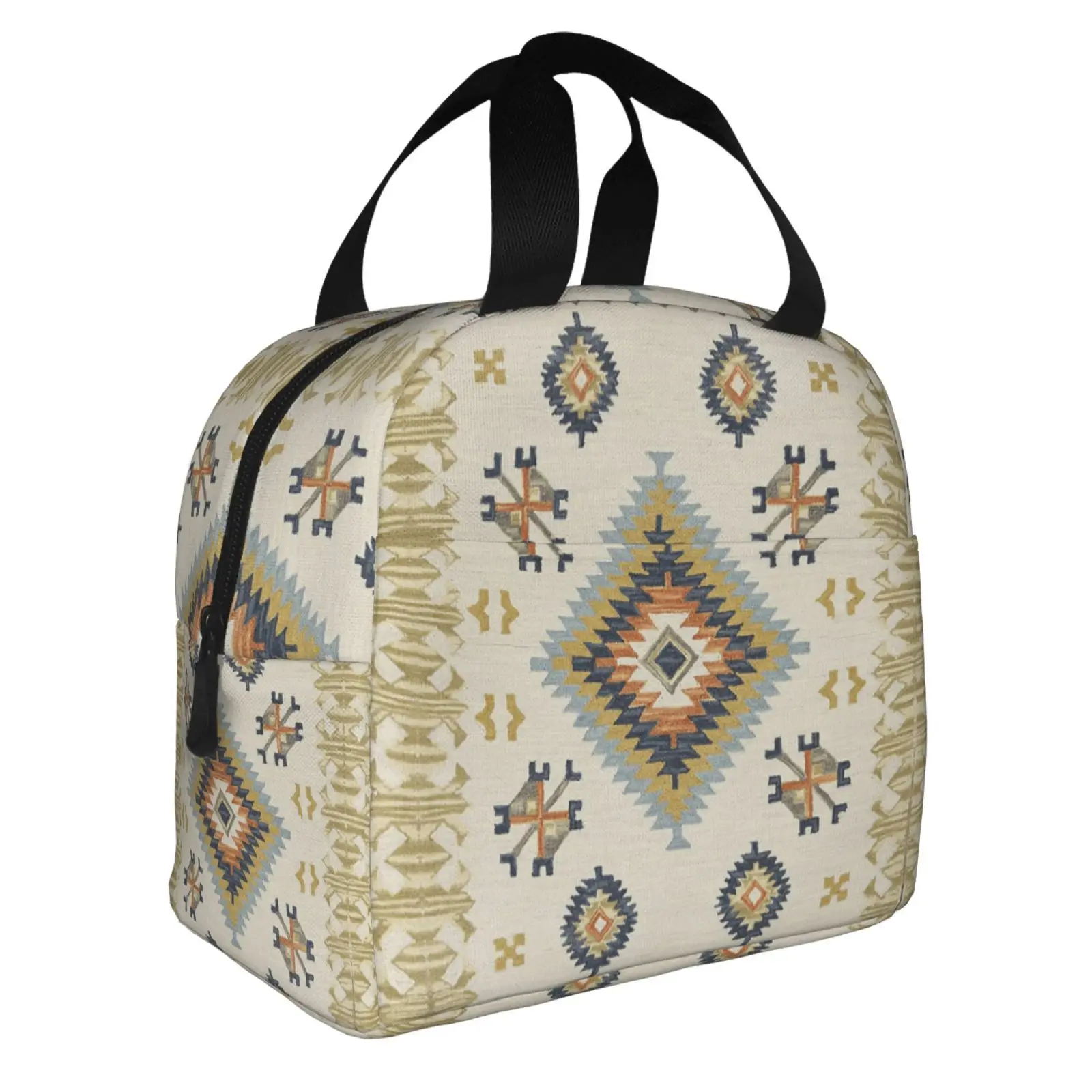 Bohemian Aztec Geometric Pattern Portable Lunch Boxes Waterproof Thermal Cooler Food Insulated Lunch Bag Kids School Children