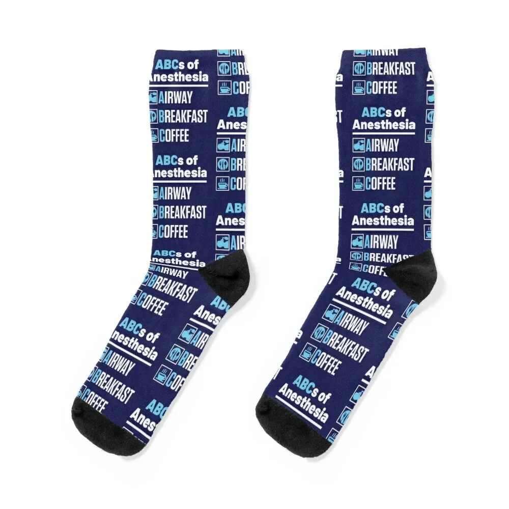 

Anesthesiologist Anesthesiology Doctor Nurse Funny ABCs of Anesthesia Socks Stockings Soccer Mens Socks Women's