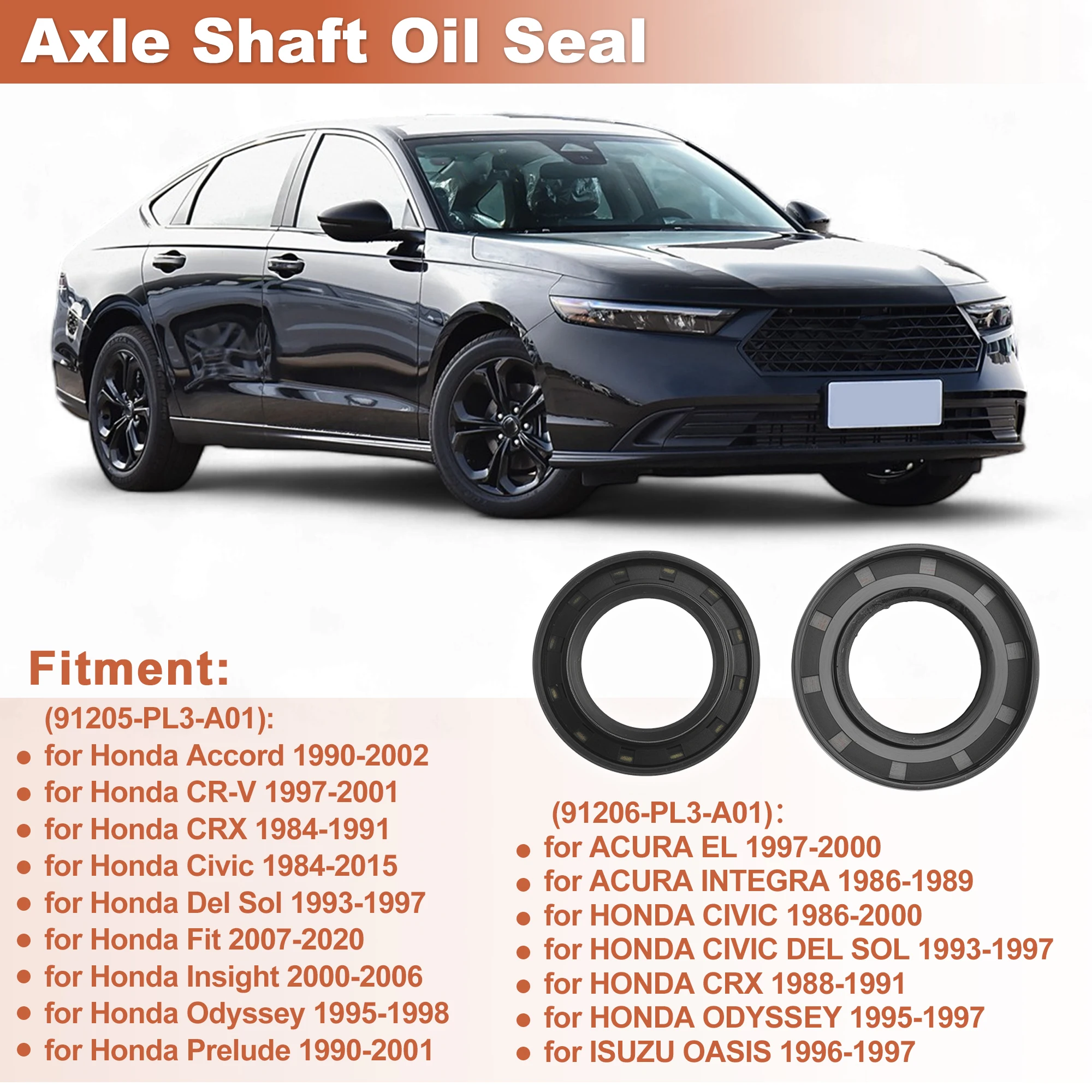 X Autohaux Axle Shaft Oil Seal for Honda Accord 1990-2002 91205PL3A01