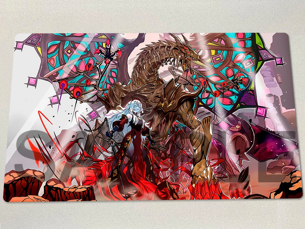 

YuGiOh Granguignol The Dusk Dragon Play Mat TCG CCG Pad Blazing Cartesia, The Virtuous Trading Card Game Mat Rubber Mousepad Bag