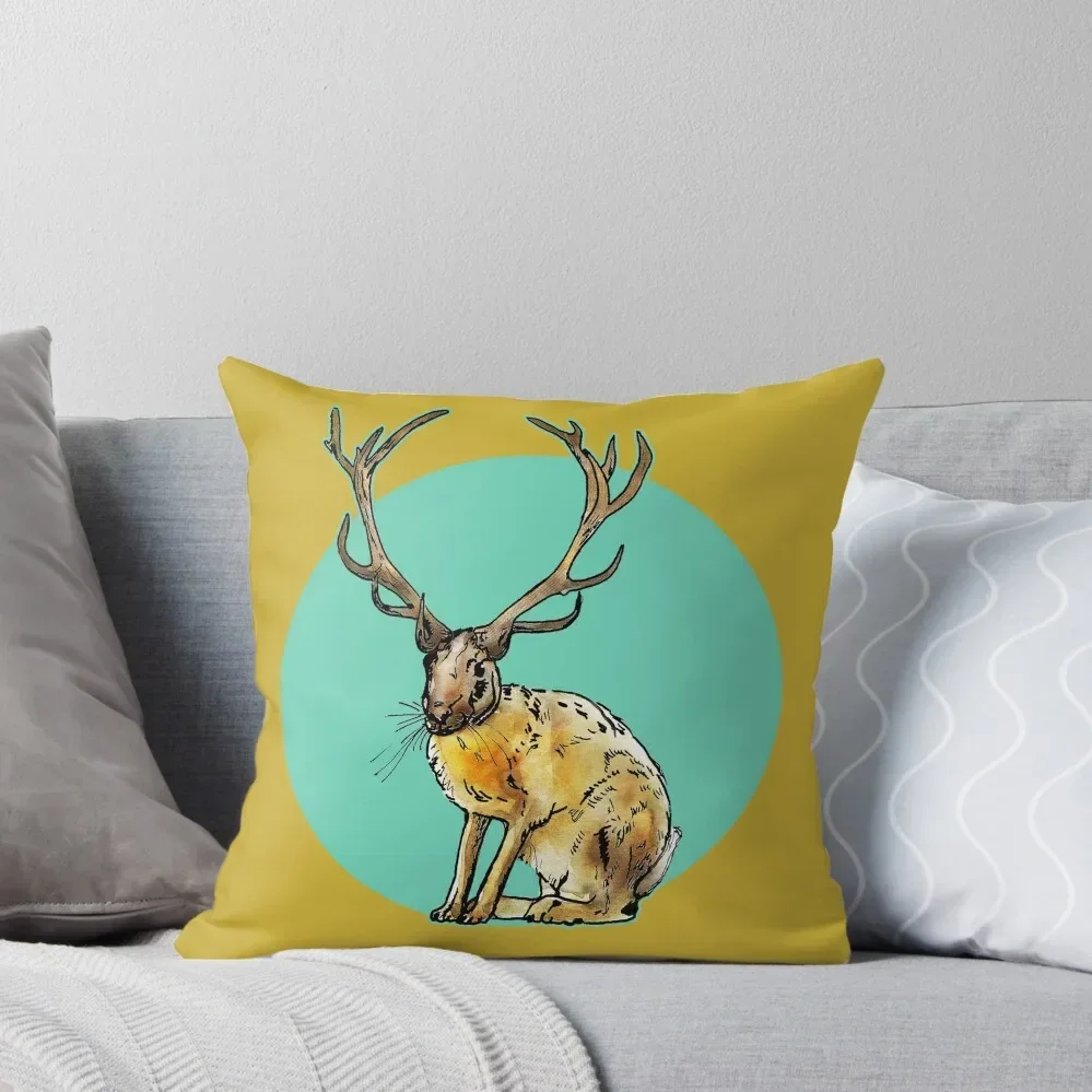 Rabbit with deer antlers Throw Pillow Cushions For Decorative Sofa christmas cushions covers bed pillows pillow