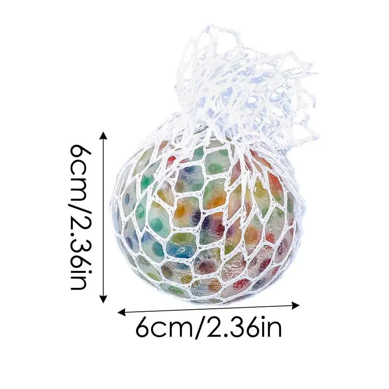 Stress Relieve Rainbow Squeeze Toys Rainbow Mesh Ball Stress Squeeze Grape Toys Soft Elastic Anxiety Relief Stress Ball