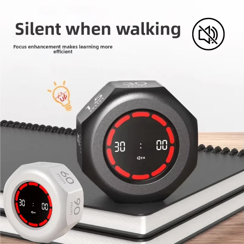 Flip Visual Timer For Study 4 Customizable Timing Modes Reversible Cube Design Student Time Management Digital Visual Egg Timer