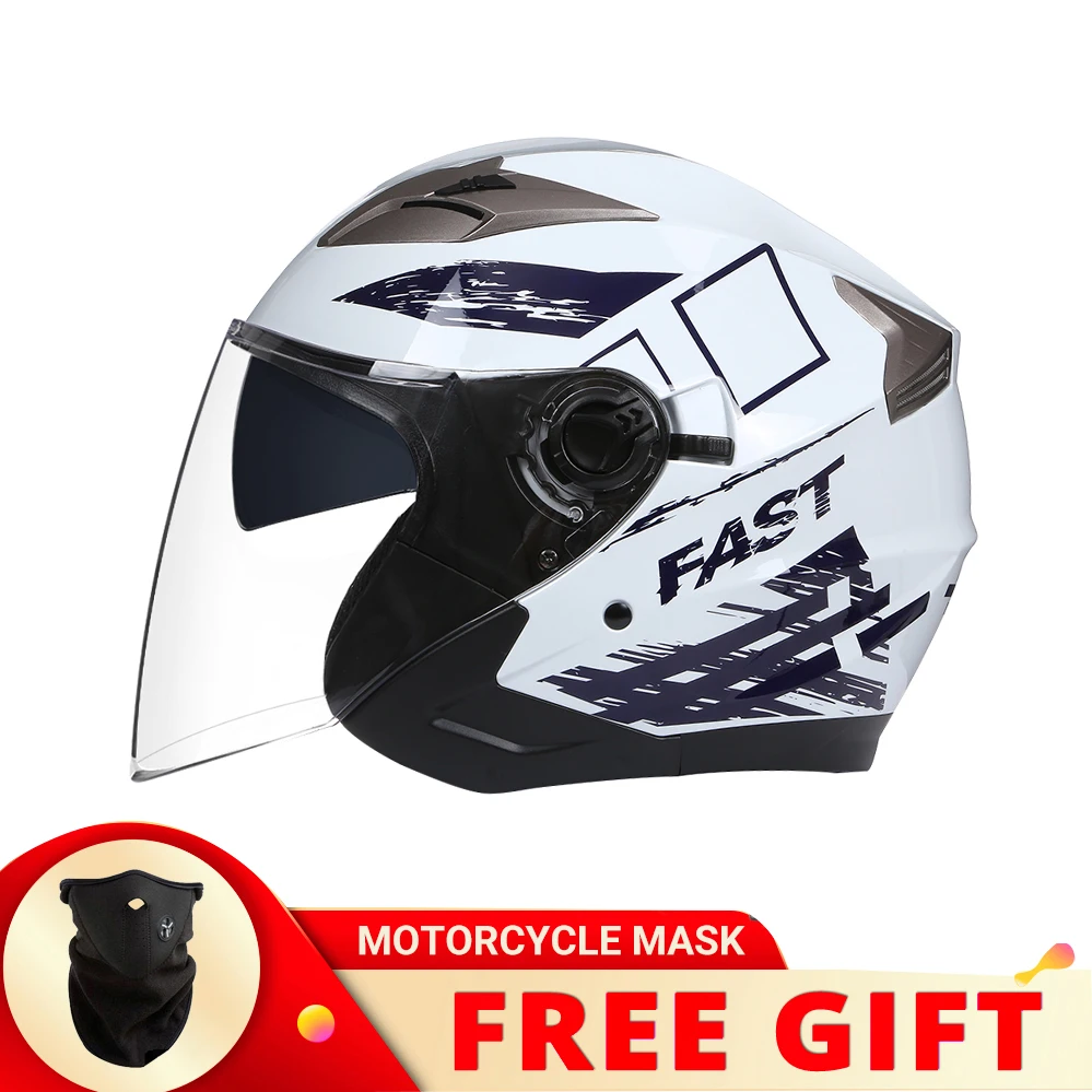 Open Face 3/4 Motorcycle Helmet Racing Safety Riding Limited Edition Double Visors DOT ECE Professional Protective Bike Casco