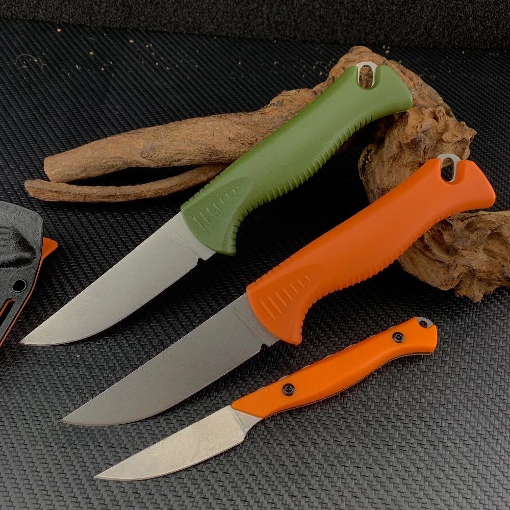 

Открытый 15505 15700, охотничий нож с фиксированным лезвием, лезвие из нержавеющей стали, оливковые ручки из нейлонового волокна, ножны для выживания, EDC инструмент