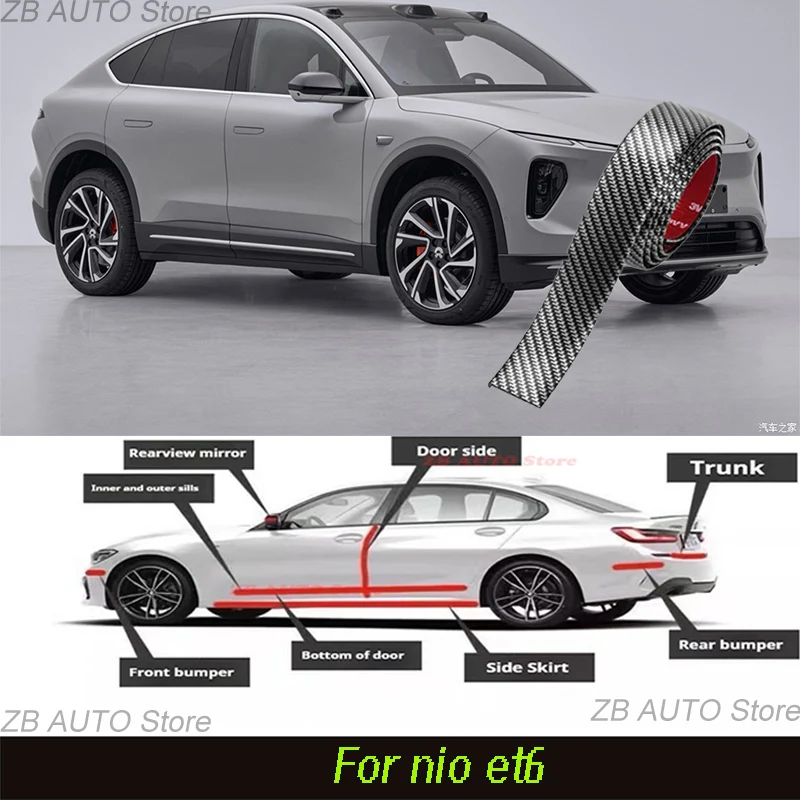 

For Nio Et6 Strong adhesive bumper strip, front and rear lip side skirts, collision and scratch resistant suitable