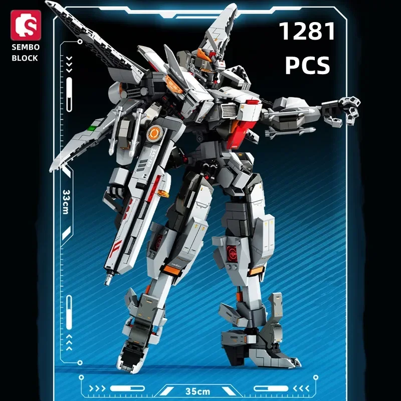 SEMBO 1281PCS Fighter Mecha Building Blocks Action Figures Lighting Robot Model DIY Assembly Kids Toys Boy Gifts