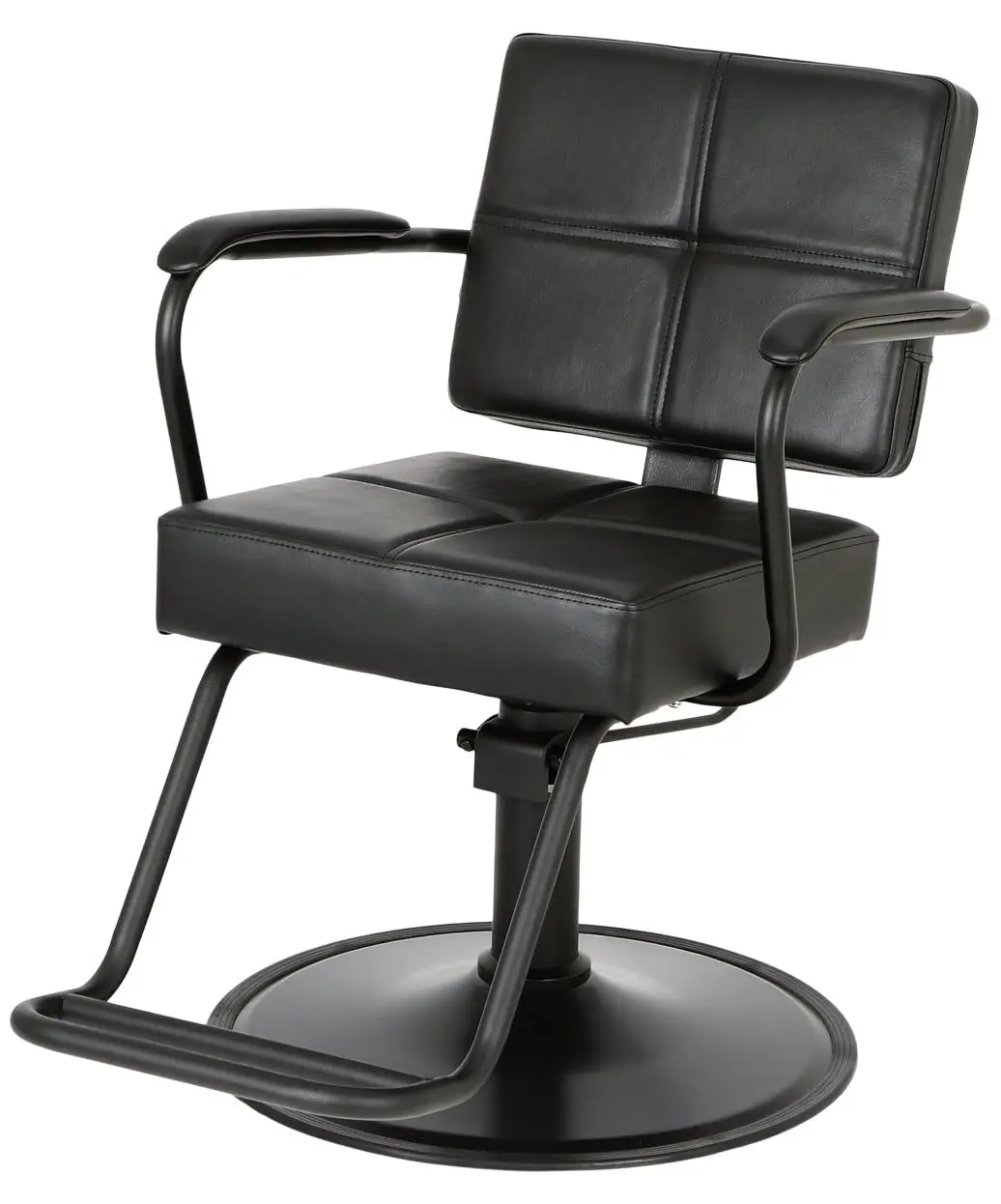 Extra-Wide Salon Styling Chair Vinyl Stitching Metal Frame Open Back Hydraulic Base Pro Hairdressing, Customized