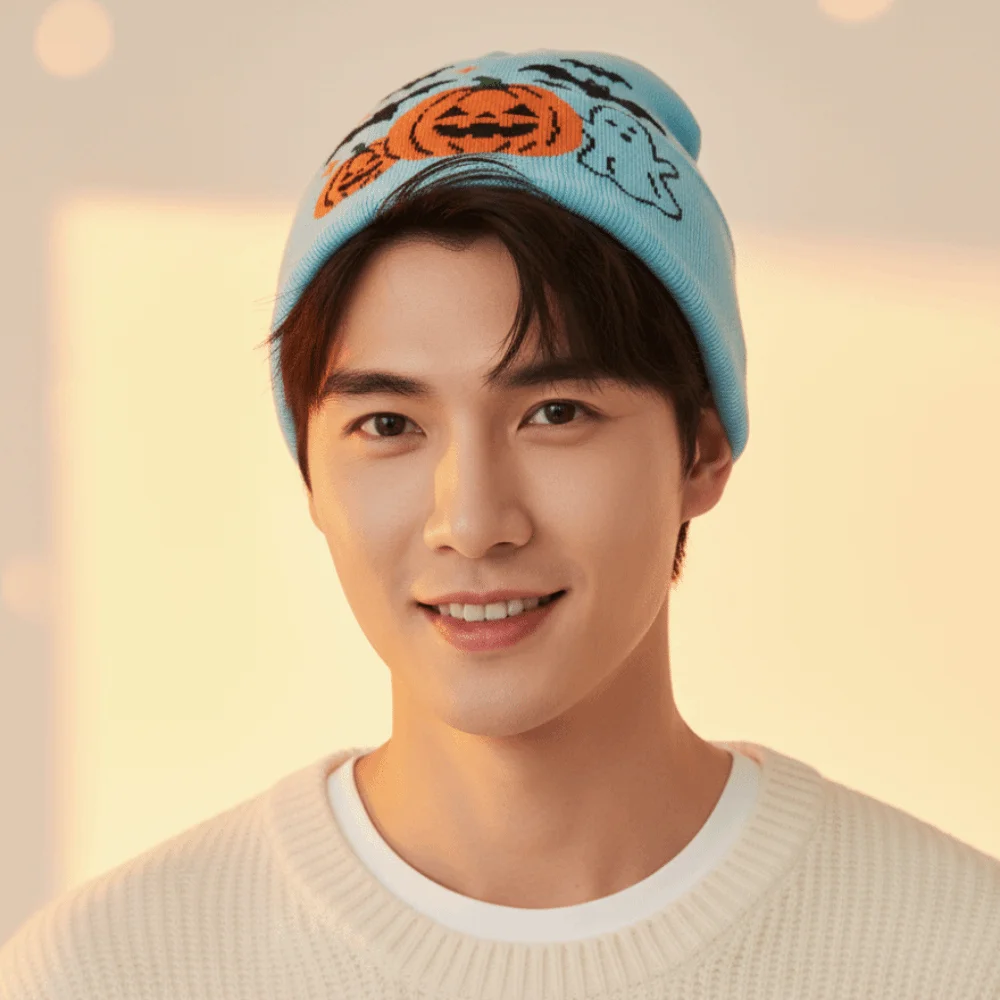 Jacquard Knit Cap Thermal Halloween Beanie Flexible Breathable Ghost Skullies Thickened Cozy Hip Hop Hat Couples