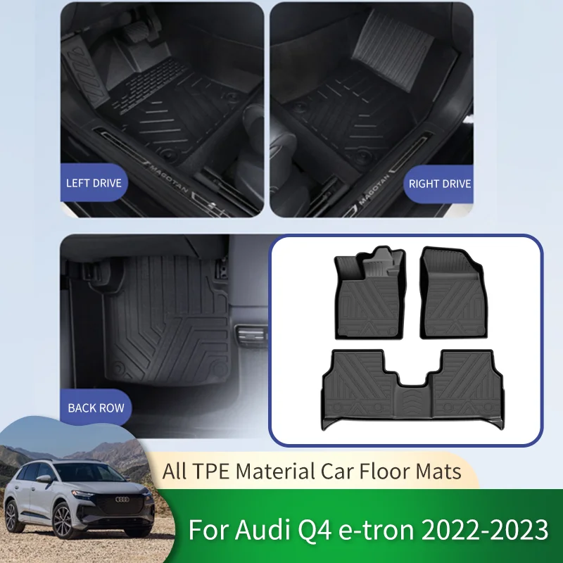 

TPE Car Waterproof Non-slip Floor Mats Full Surround Protective Liner Foot Pads Carpet for Audi Q4 e-tron 2021 2022 2023 2024