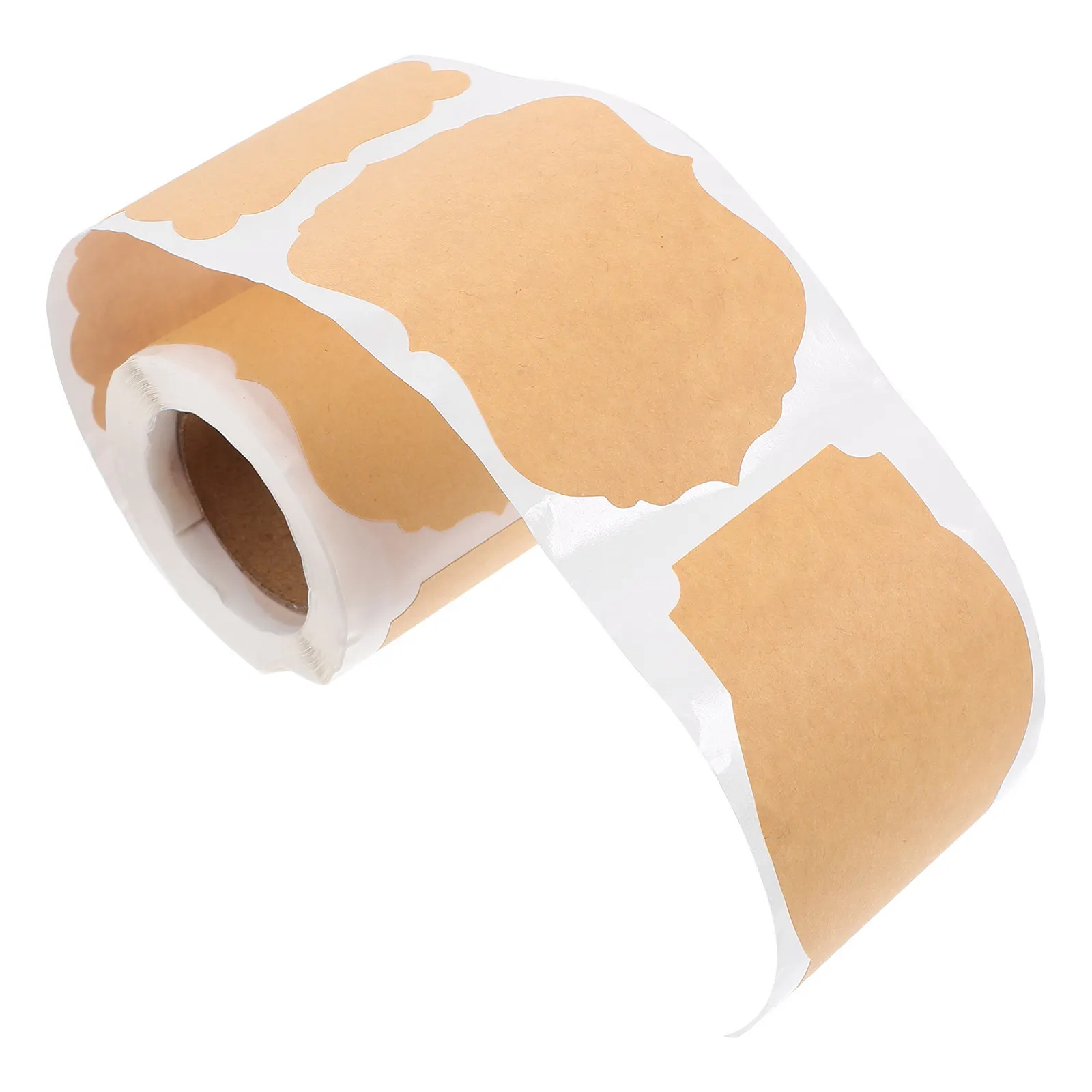 

1 Roll Kraft Blank Adhesive Label Stickers Self-Adhesive Writable Gift Tags for Envelopes Jars Candy Boxes DIY Crafts Scrapbook